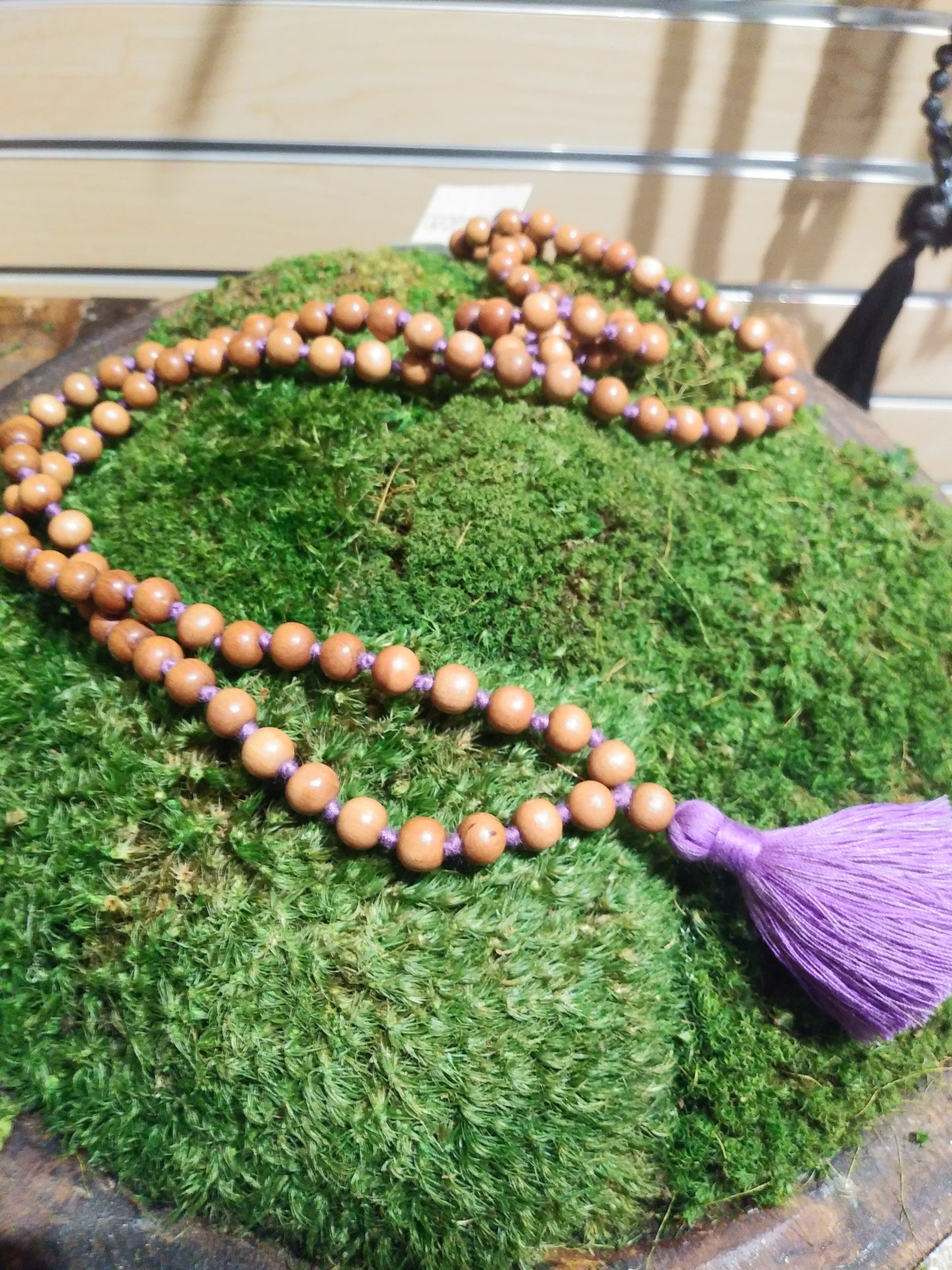 Sandalwood Mala 8mm with purple tassel