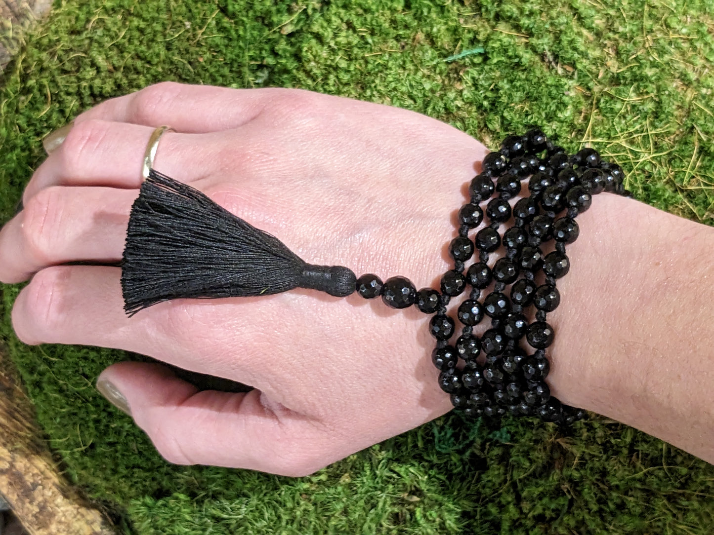 Black Onyx Faceted Mala 6mm