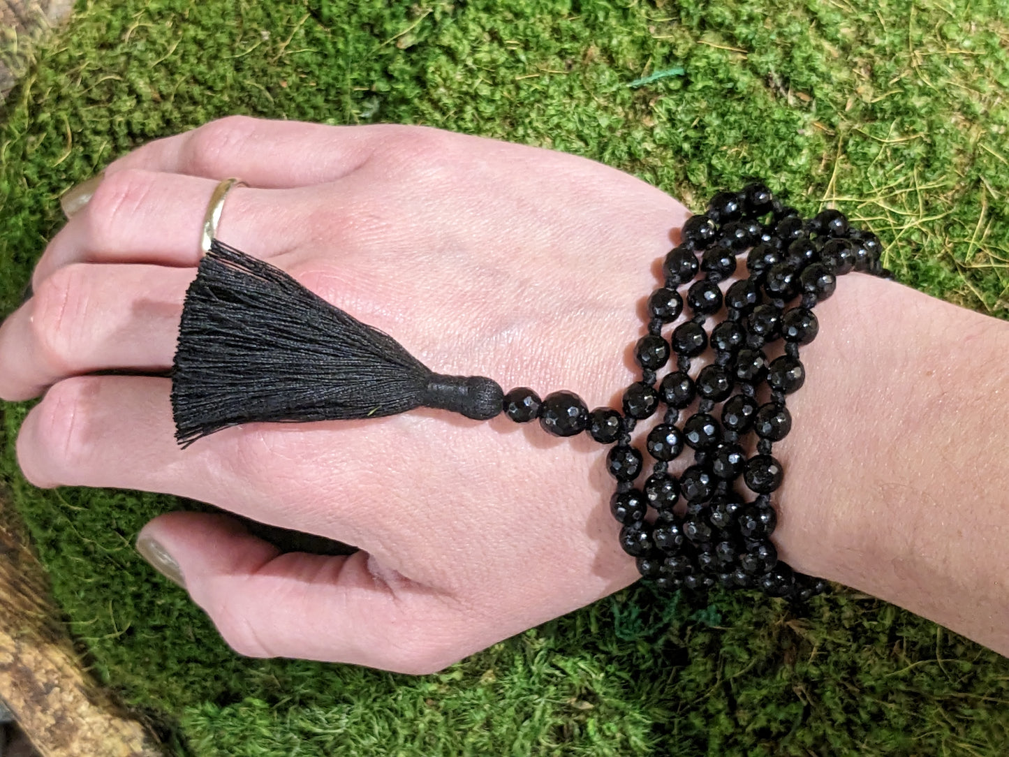 Black Onyx Faceted Mala 6mm